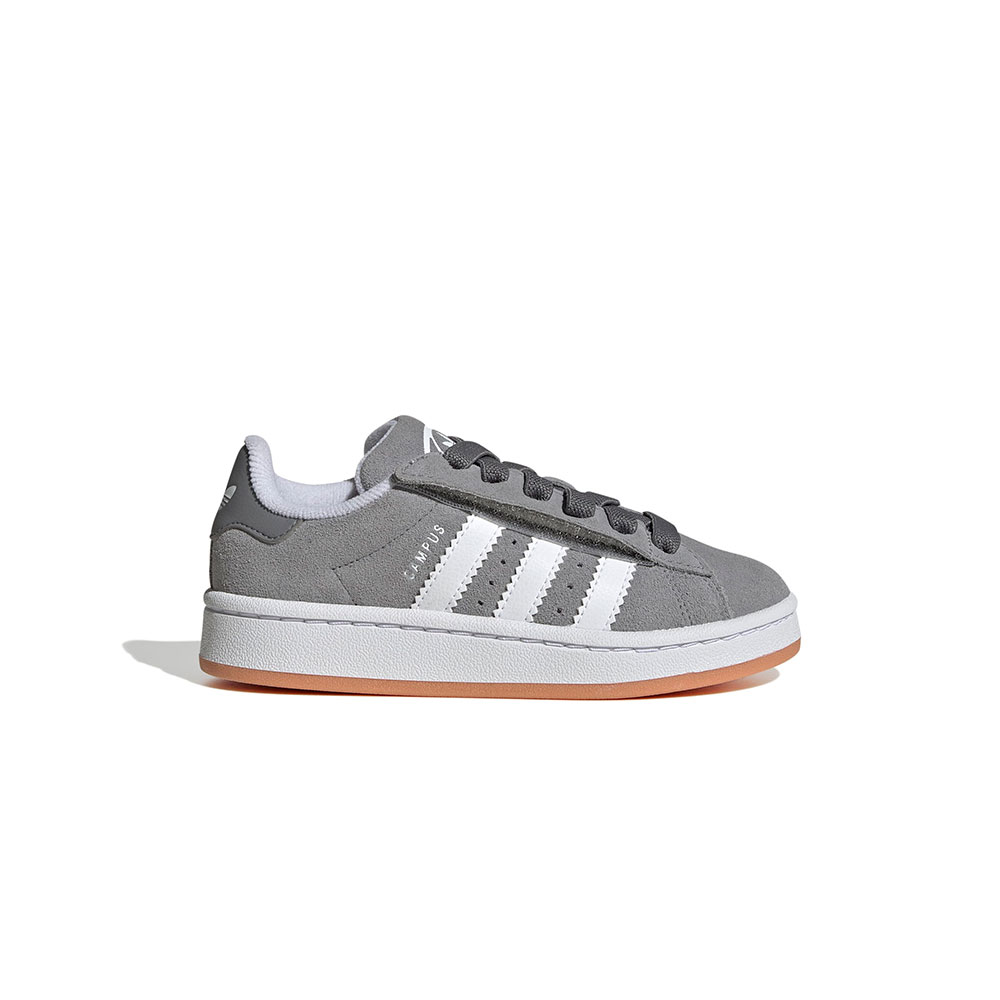 Campus 00S Comfort Closure Elastic Lace Shoes Kids Adidas GRIS 