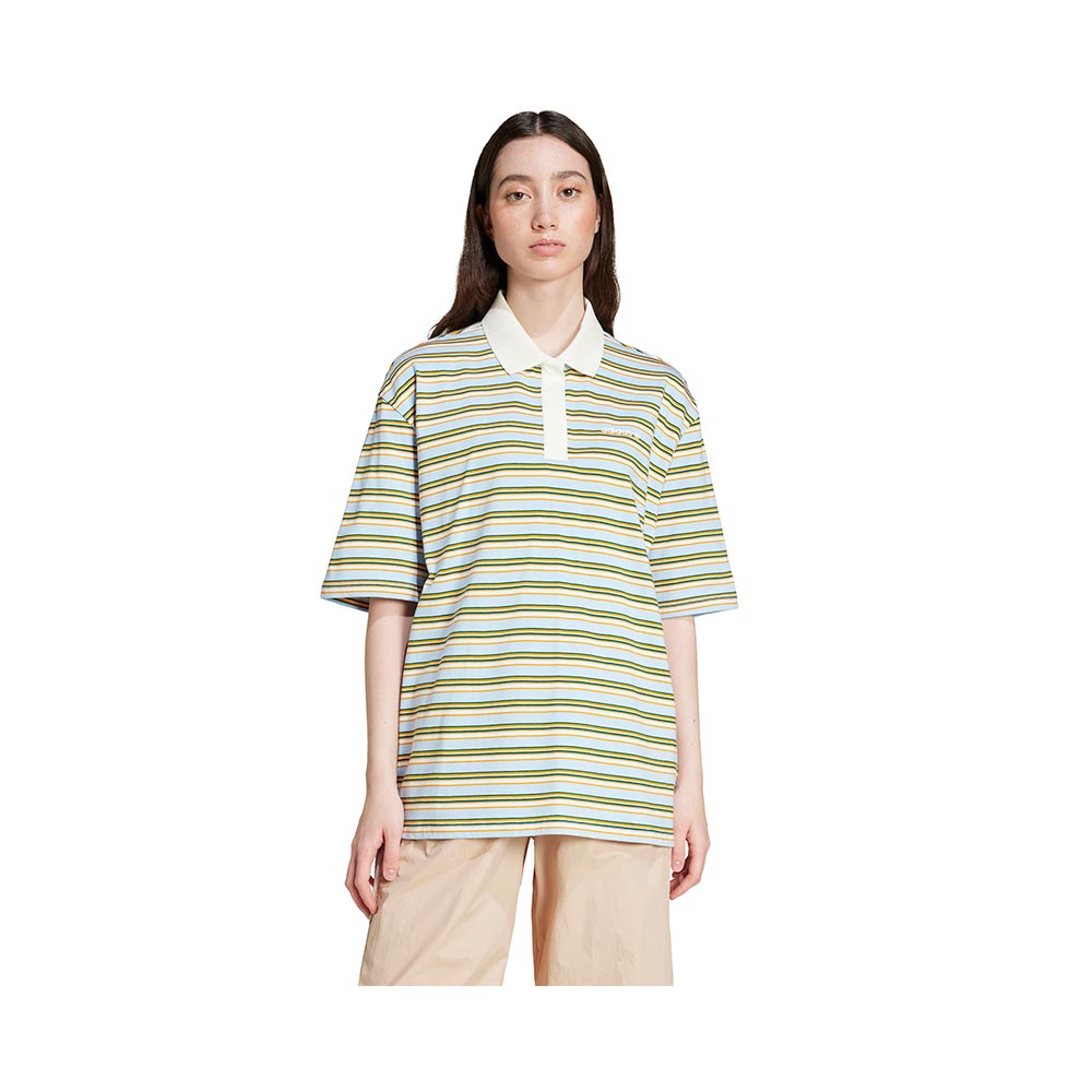 80S Oversized Stripe Polo Shirt Adidas image number 1
