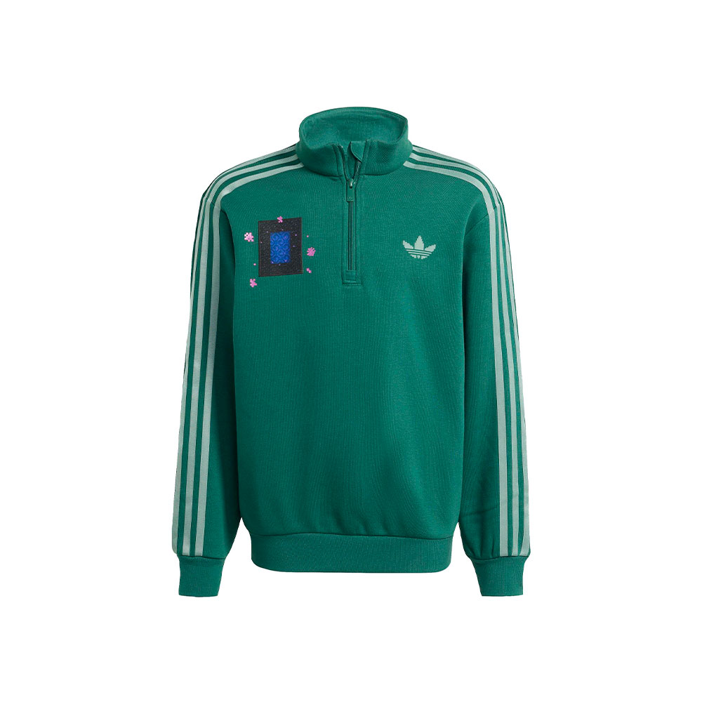 Minecraft Loose Halfzip Crew Sweatshirt Adidas VERDE 