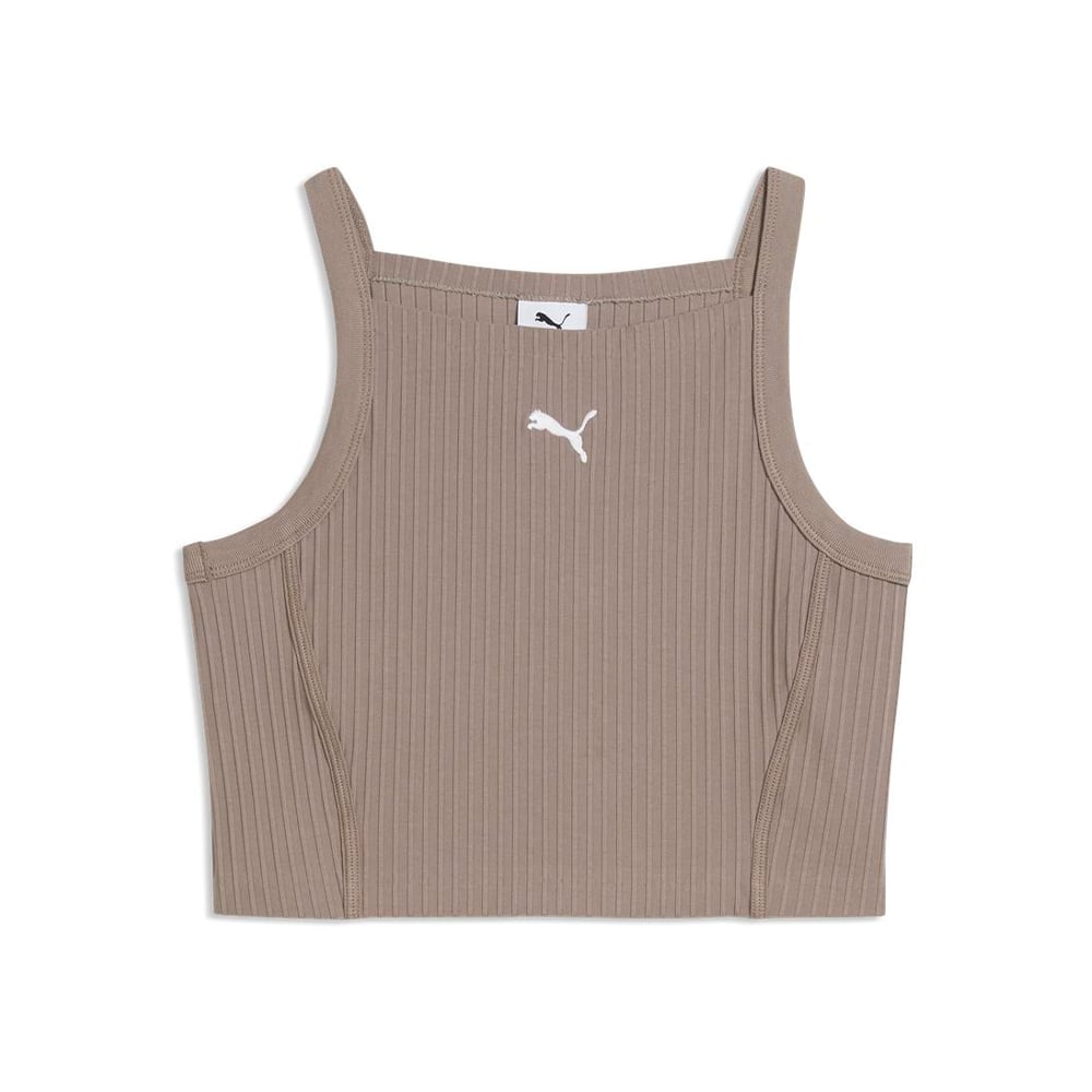 Ess Ribbed Crop Topmouse Gray Puma MULTICOLOR 