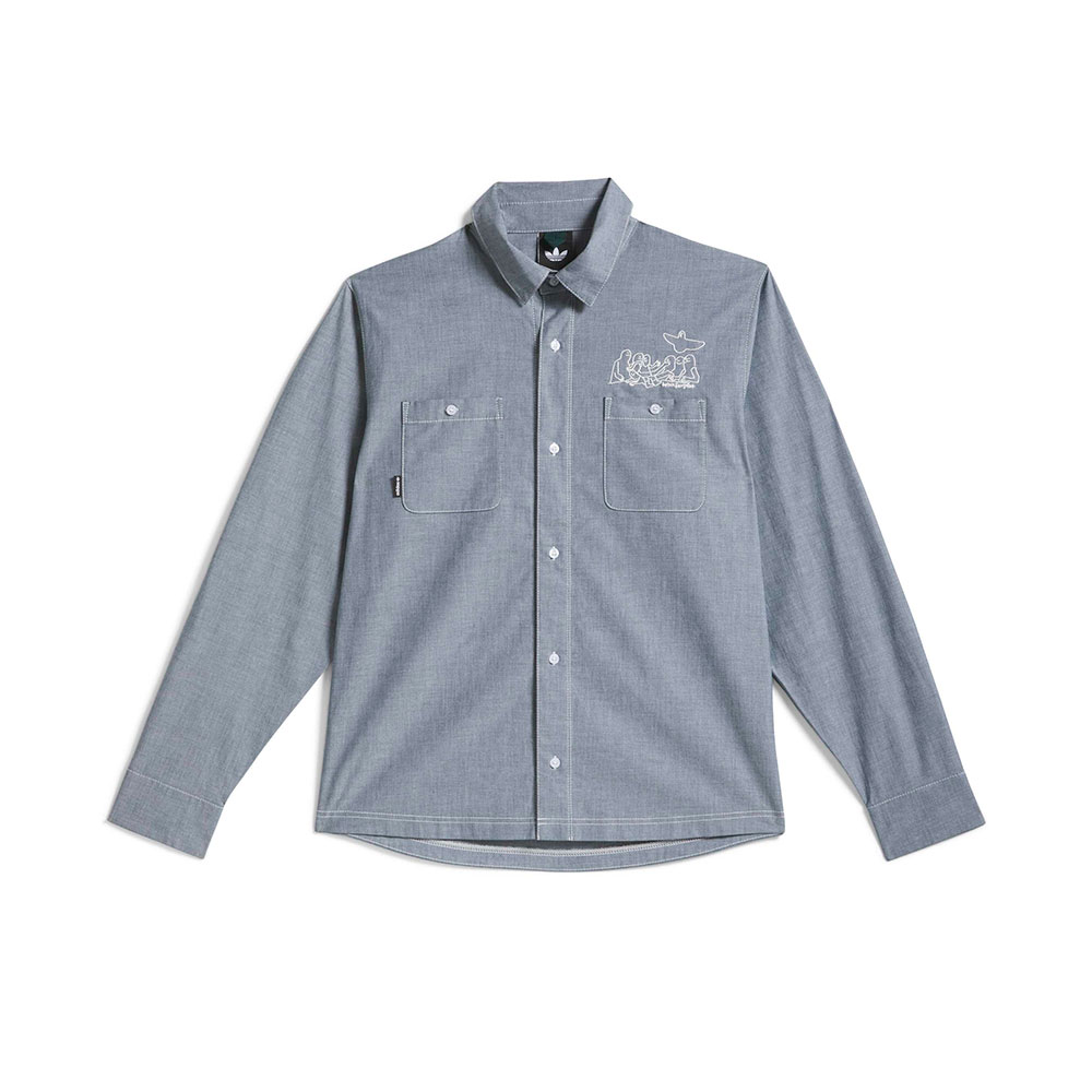 Skateboarding X Mark Gonzales Long Sleeve Button Up Shirt Adidas VERDE 