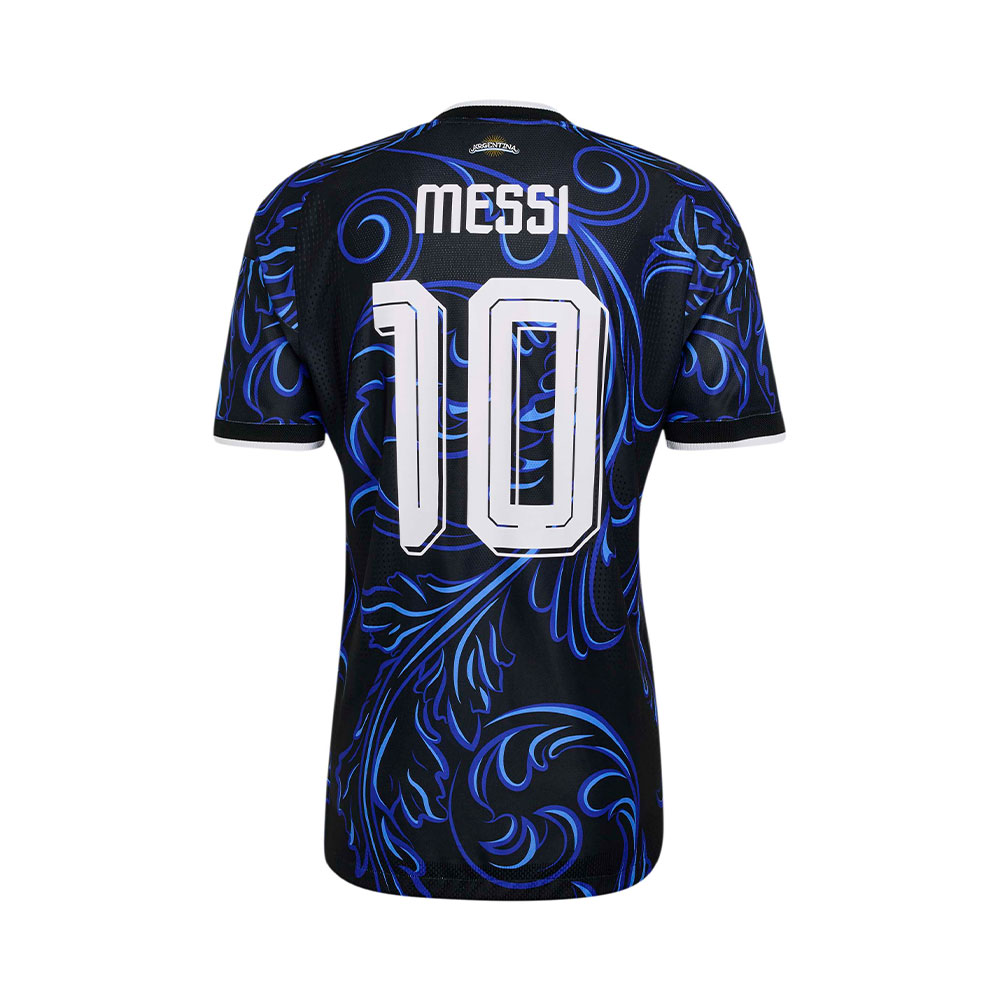 Argentina 26 Away Authentic Messi Jersey Adidas NEGRO 