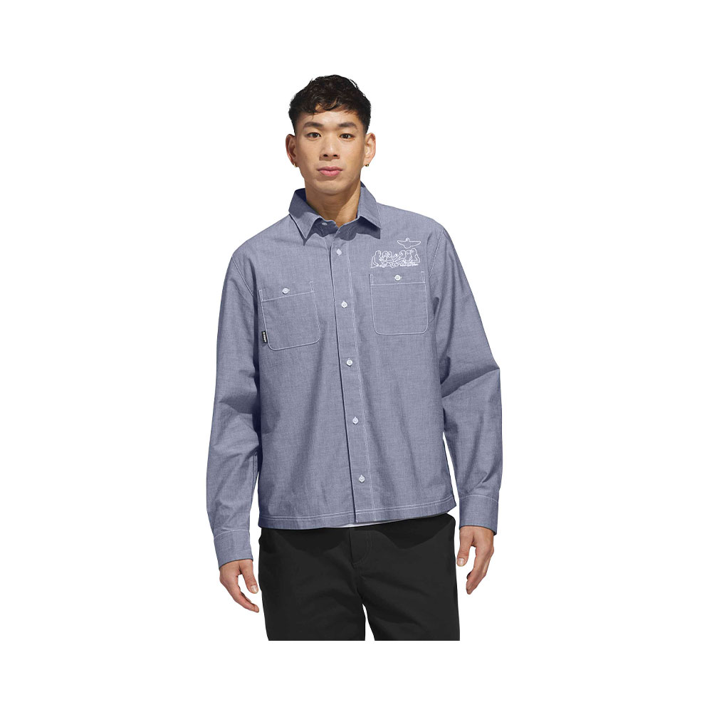 Skateboarding X Mark Gonzales Long Sleeve Button Up Shirt Adidas VERDE 