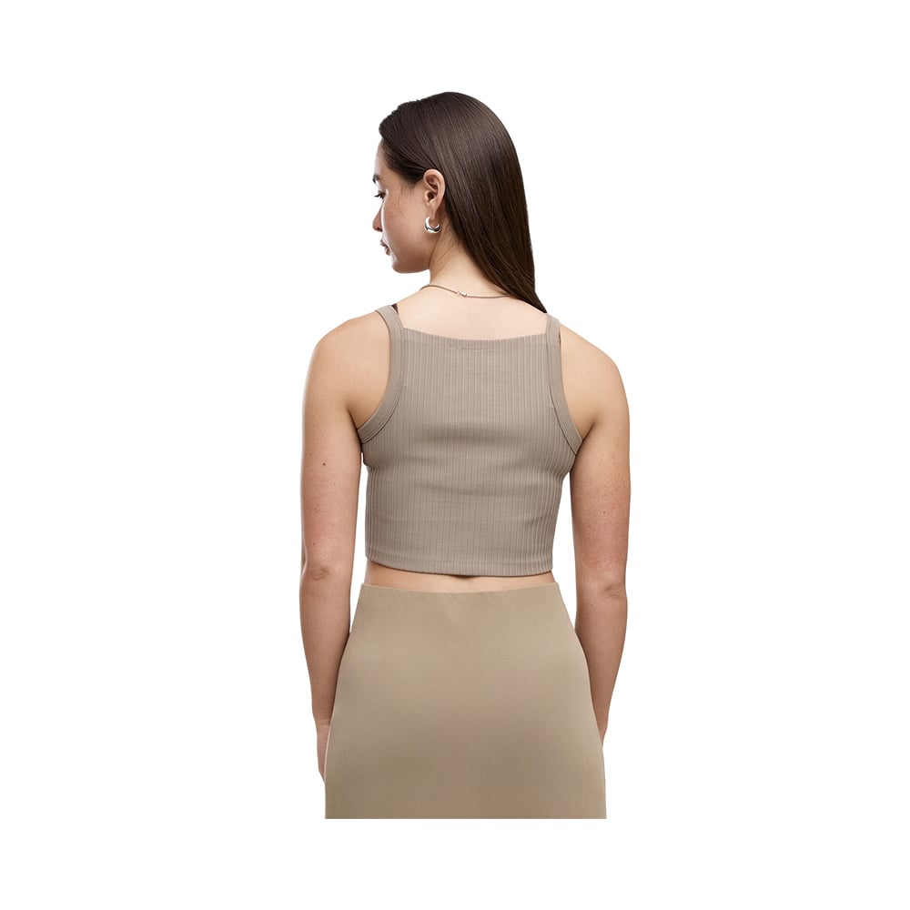Ess Ribbed Crop Topmouse Gray Puma MULTICOLOR 