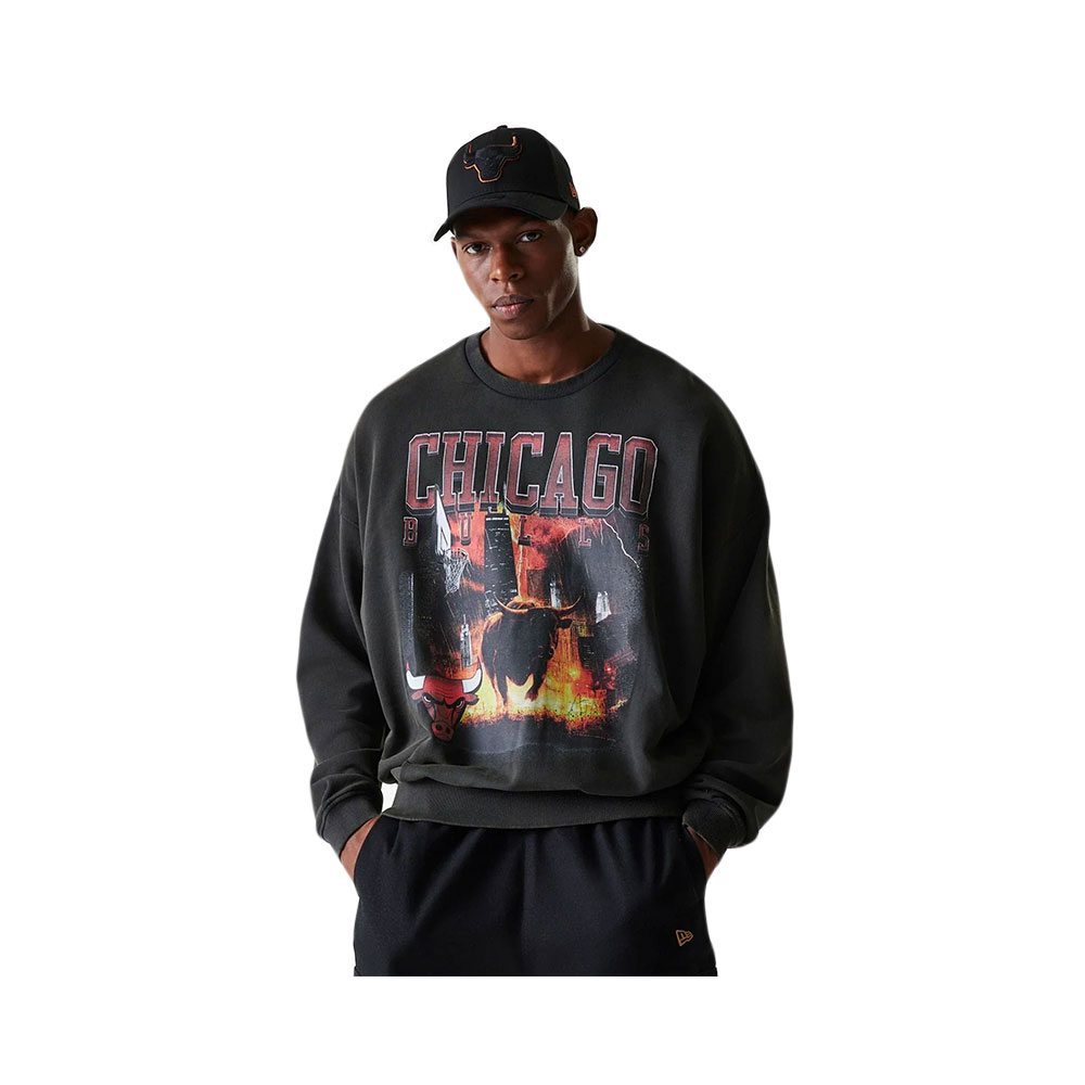 Nba Washed Grphc Os Crew Chicago Bulls New Era MULTICOLOR 