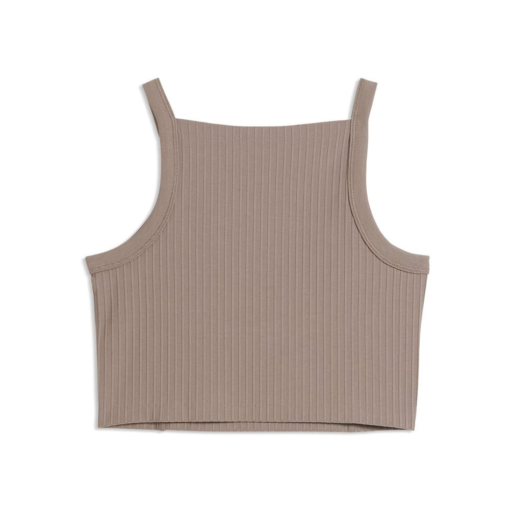 Ess Ribbed Crop Topmouse Gray Puma MULTICOLOR 